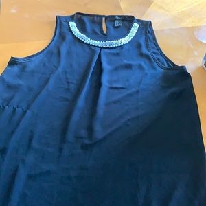 Black silky blouse with collar